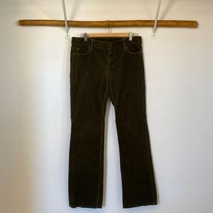 J Crew Favorite Fit corduroy charcoal dark olive green jean style pants